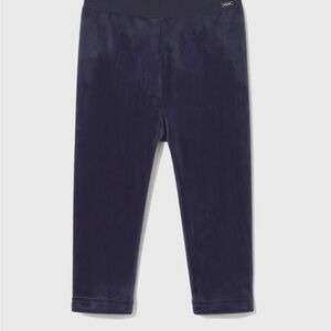 Girls' Navy Velvet Leggings | 3T